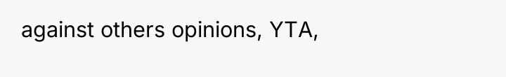 against others opinions, YTA,
