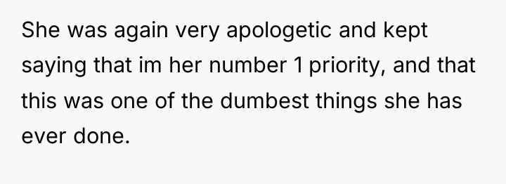 She was again very apologetic and kept saying that im...