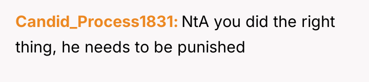 Candid_Process1831 NtA you did the right thing, he needs to...