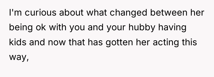 I'm curious about what changed between her being ok with...