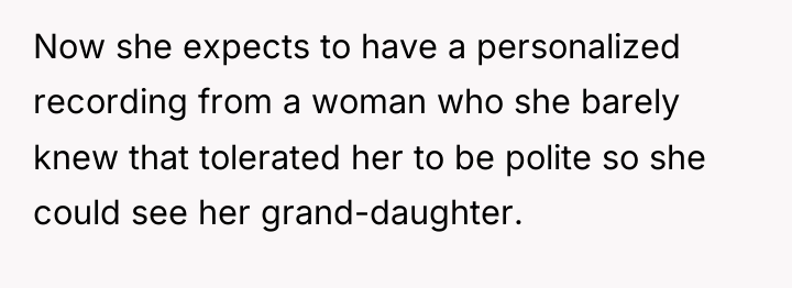 Now she expects to have a personalized recording from a...