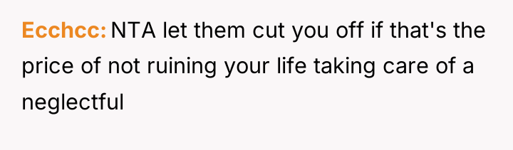 Ecchcc NTA let them cut you off if that's the...