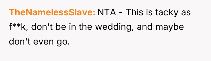 TheNamelessSlave NTA - This is tacky as f**k, don't be...