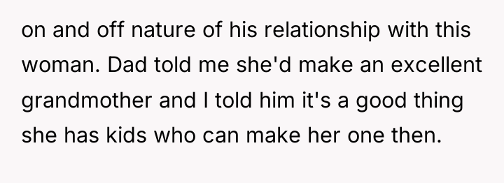 on and off nature of his relationship with this woman....