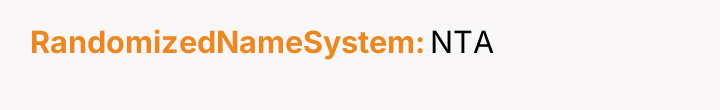RandomizedNameSystem NTA