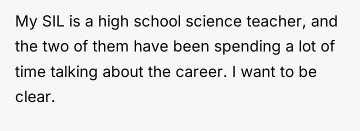 My SIL is a high school science teacher, and the...