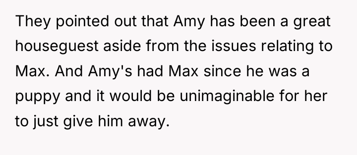 They pointed out that Amy has been a great houseguest...