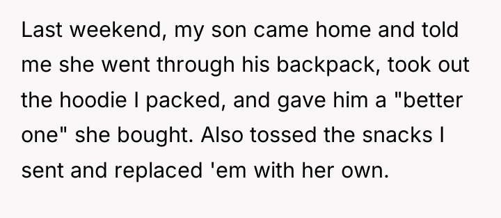 Last weekend, my son came home and told me she...