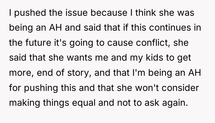 I pushed the issue because I think she was being...