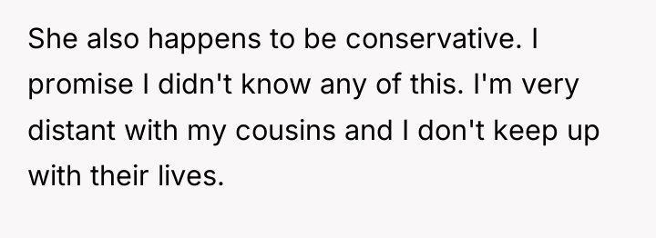 She also happens to be conservative. I promise I didn't...
