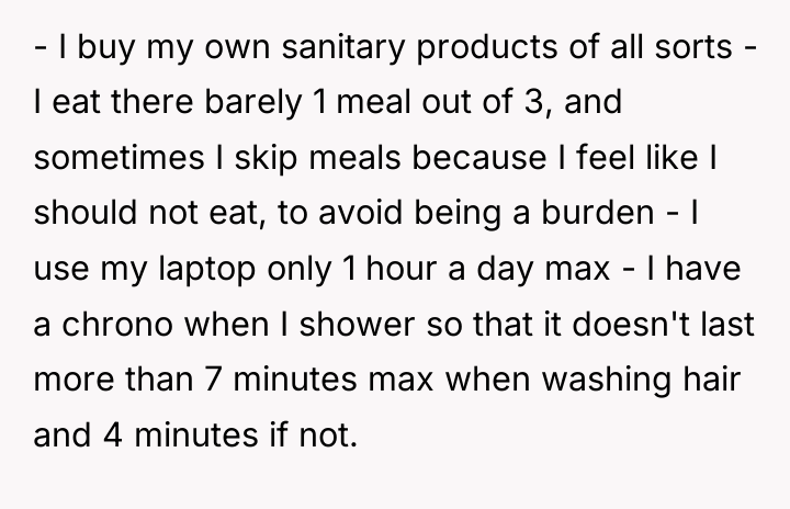 - I buy my own sanitary products of all sorts...