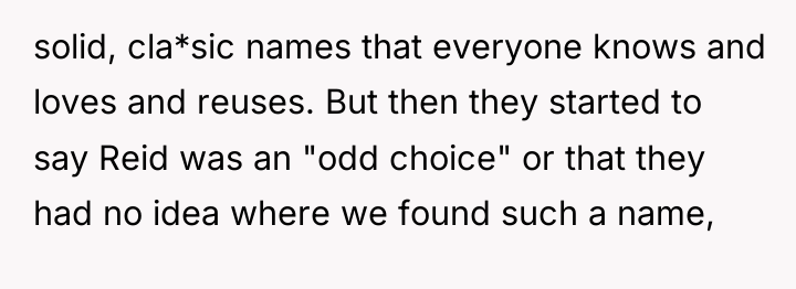 solid, cla*sic names that everyone knows and loves and reuses....