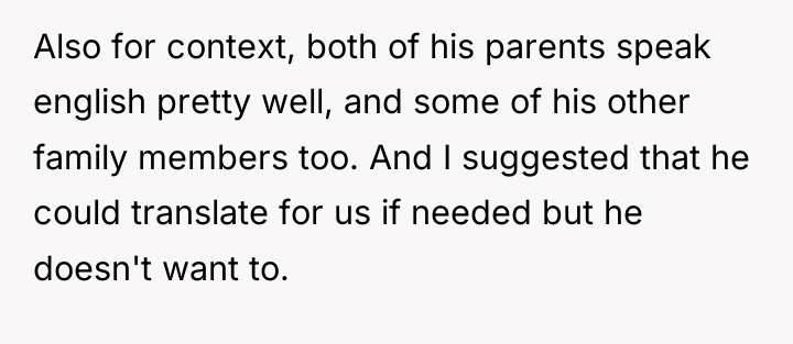 Also for context, both of his parents speak english pretty...