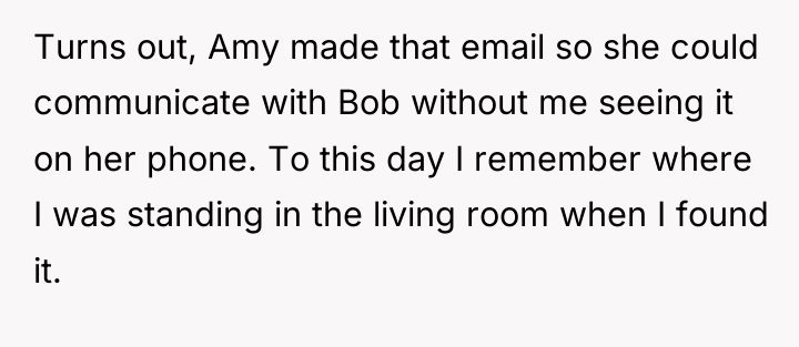 Turns out, Amy made that email so she could communicate...