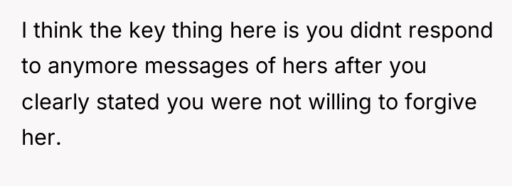 I think the key thing here is you didnt respond...