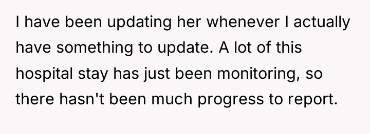 I have been updating her whenever I actually have something...