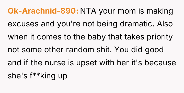 Ok-Arachnid-890 NTA your mom is making excuses and you're not...