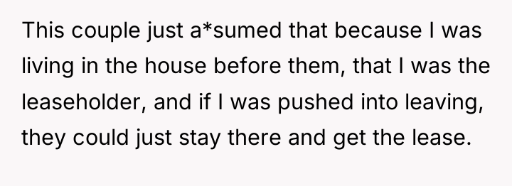 This couple just a*sumed that because I was living in...