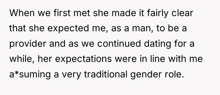 When we first met she made it fairly clear that...