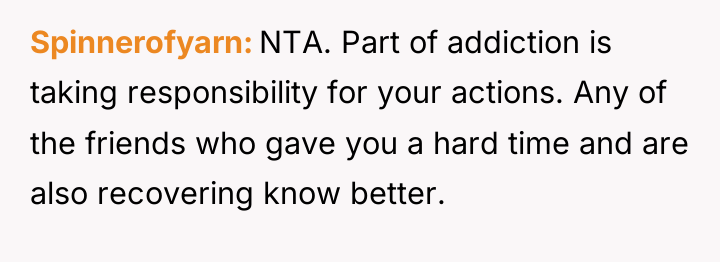 Spinnerofyarn NTA. Part of addiction is taking responsibility for your...