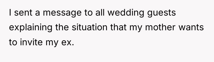 I sent a message to all wedding guests explaining the...