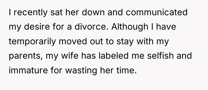 I recently sat her down and communicated my desire for...