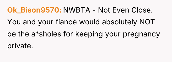 Ok_Bison9570 NWBTA - Not Even Close. You and your fiancé...
