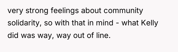 very strong feelings about community solidarity, so with that in...