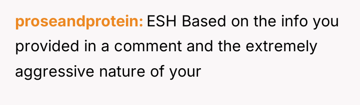 proseandprotein ESH Based on the info you provided in a...