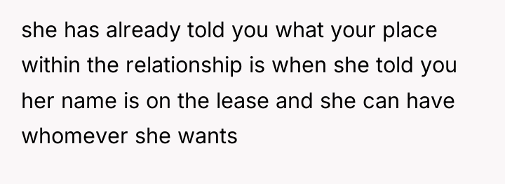 she has already told you what your place within the...
