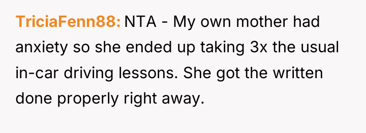 TriciaFenn88 NTA - My own mother had anxiety so she...