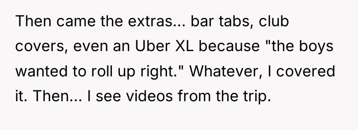 Then came the extras... bar tabs, club covers, even an...