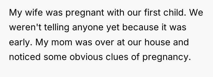 My wife was pregnant with our first child. We weren't...