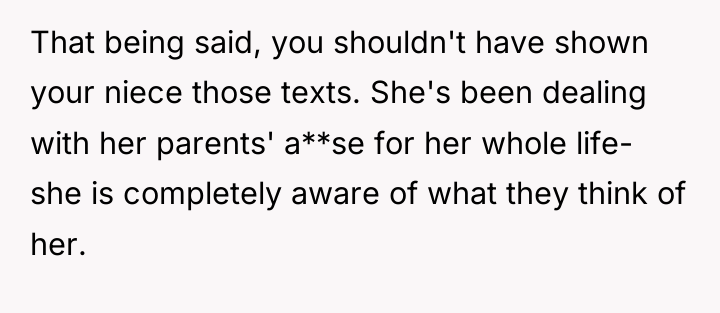 That being said, you shouldn't have shown your niece those...