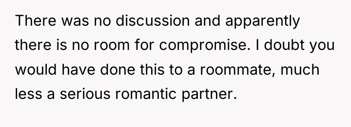 There was no discussion and apparently there is no room...