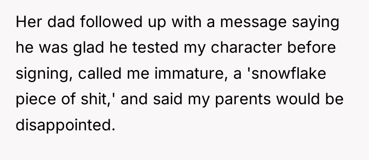 Her dad followed up with a message saying he was...