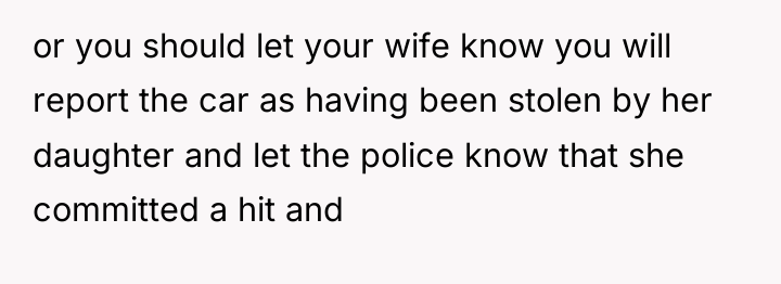 or you should let your wife know you will report...