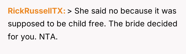 RickRussellTX > She said no because it was supposed to...