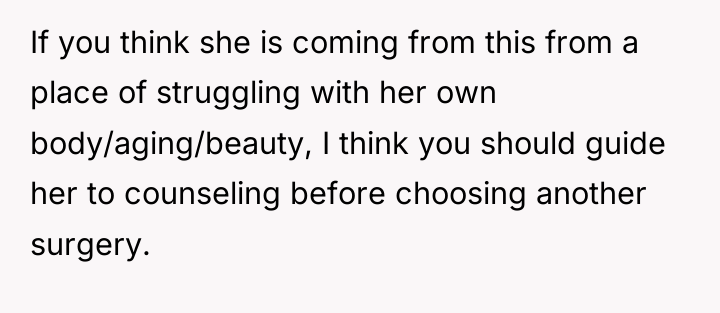 If you think she is coming from this from a...