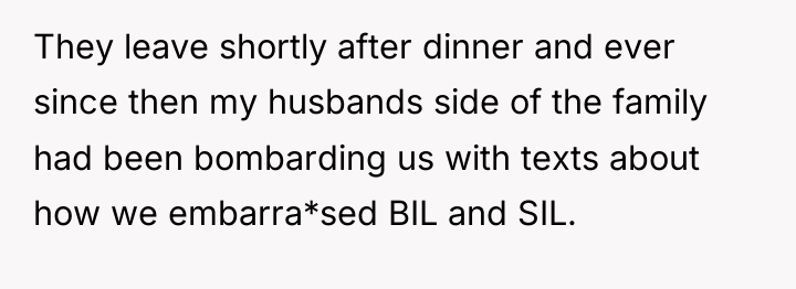 They leave shortly after dinner and ever since then my...
