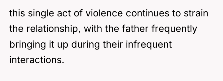 this single act of violence continues to strain the relationship,...