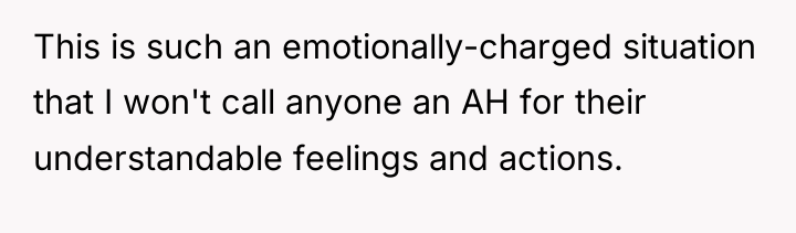 This is such an emotionally-charged situation that I won't call...