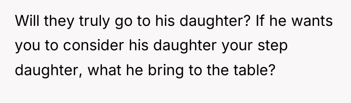Will they truly go to his daughter? If he wants...