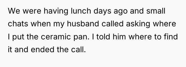 We were having lunch days ago and small chats when...