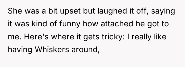 She was a bit upset but laughed it off, saying...