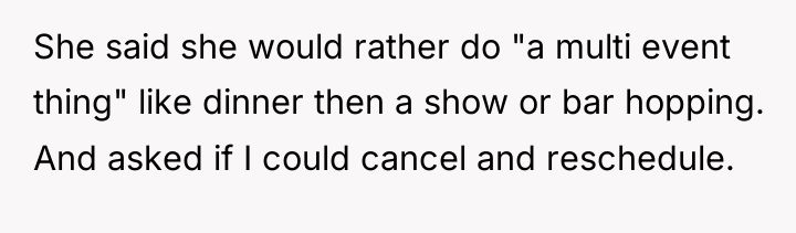 She said she would rather do "a multi event thing"...