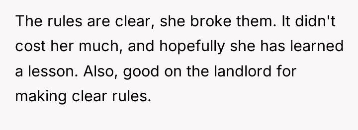 The rules are clear, she broke them. It didn't cost...