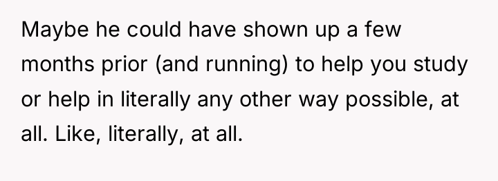 Maybe he could have shown up a few months prior...
