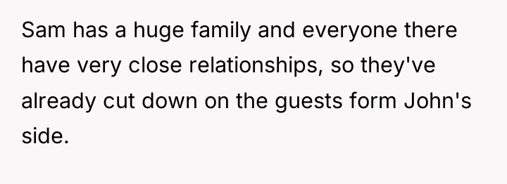 Sam has a huge family and everyone there have very...
