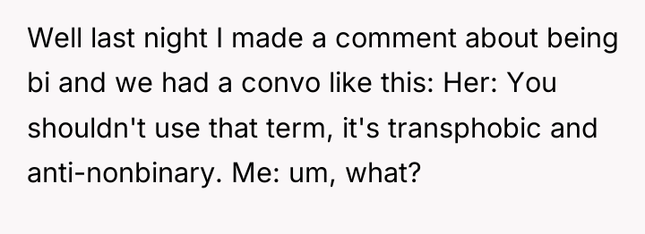 Well last night I made a comment about being bi...
